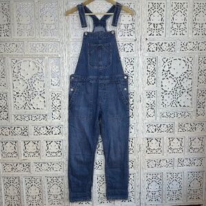 GAP GAP For Good Medium Wash Straight Leg Denim Overalls Sz XS Carpenter Bib